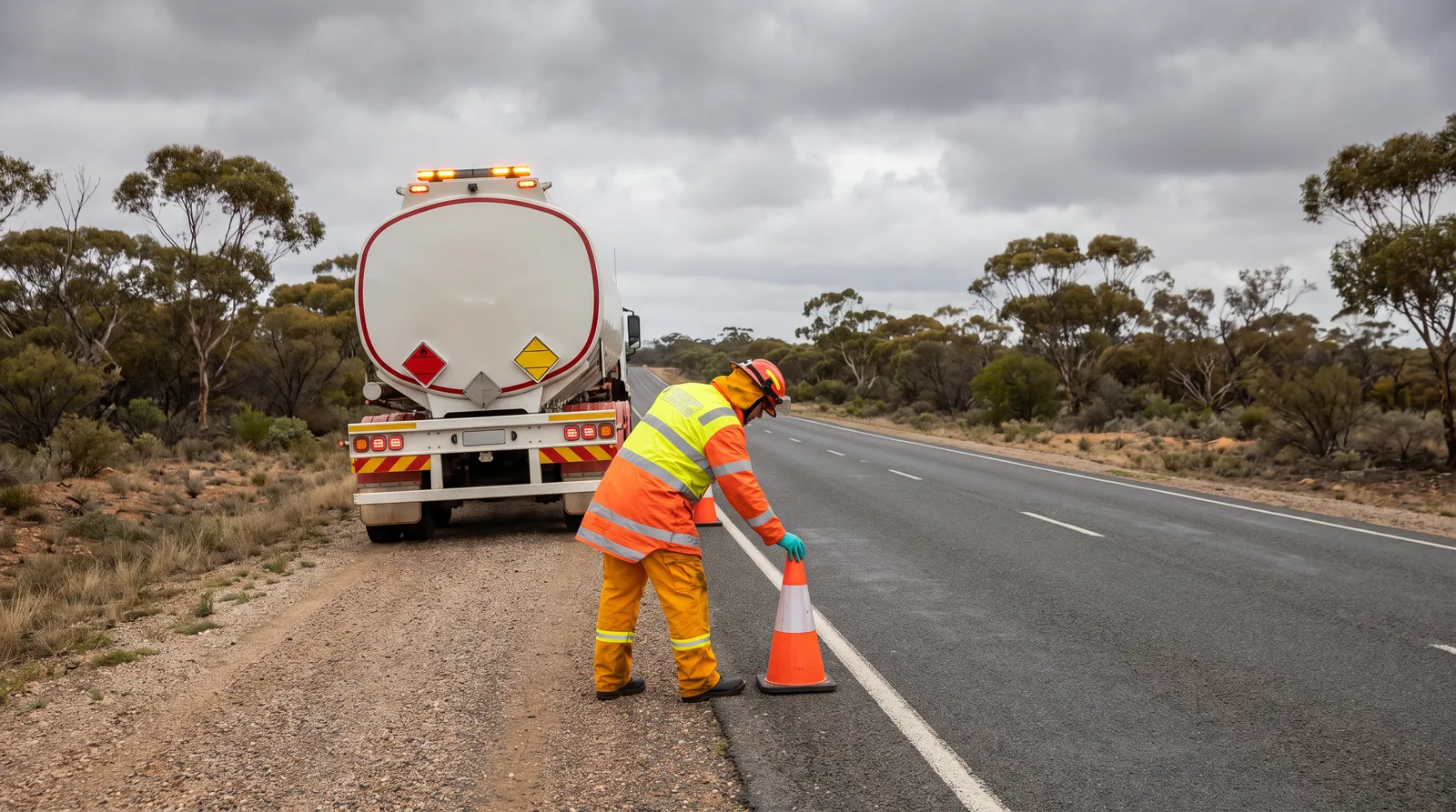 Dangerous goods spill response on a road in NSW